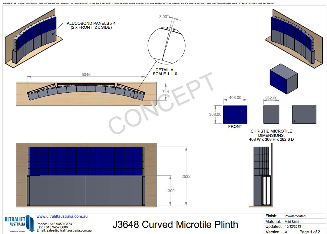 Custom Curved Video Wall Stand/Plynth