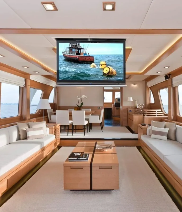 Ultralift television lift installed on a motor yacht
